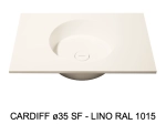 Plan vasque lavabo circulaire ⦰ 35 cm sur mesure Largeur 61 à 201 x P 46 à 51 cm Finition lisse 10 couleurs au choix, Anti bactérien Résine Akrytan® dans la masse Livraison Offerte.